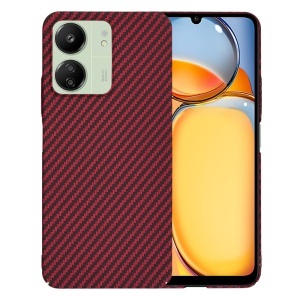 Husa pentru Xiaomi Redmi 13C 4G / Poco C65 / Redmi 13C 5G, SKYDDAR INNOVATION, textura carbon, Carbonite FiberShell, set cu sticker, Rosu,