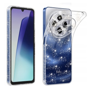 Husa pentru Xiaomi Redmi 14C / Poco C75, SKYDDAR INNOVATION, SparkleSkin din Silicon TPU cu Sclipici, Design Elegant, set cu sticker, Transparenta
