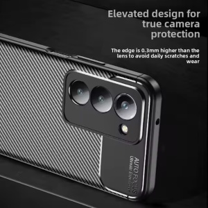 Husa pentru Xiaomi Redmi 15 5G / Redmi 15 4G, SKYDDAR INNOVATION, CarbonFiber, Antisoc, set cu sticker, Negru - Img 6