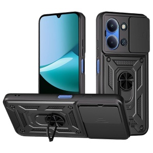 Husa pentru Xiaomi Redmi 15C 4G / Redmi 15C 5G, SKYDDAR INNOVATION, CamShield, Inel magnetic, set cu sticker, Negru