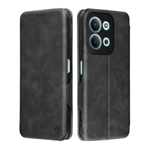 Husa pentru Xiaomi Redmi 15C 4G, SKYDDAR INNOVATION, Safe Wallet tip carte din Piele Ecologica, Suport Carduri, Inchidere Magnetica, set cu sticker, Negru