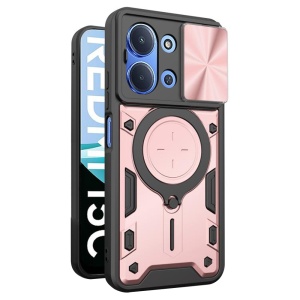 Husa pentru Xiaomi Redmi 15C 5G, SKYDDAR INNOVATION, CamGuard Pro, Inel Magnetic, Protectie Camera, set cu sticker, Roz auriu