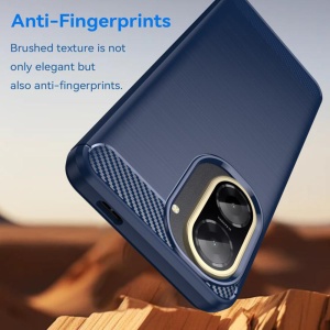 Husa pentru Xiaomi Redmi A5 4G din Silicon Slim, cu textura Carbon, set cu sticker, Carbon Silicone, Albastru - Img 2