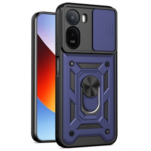 Husa pentru Xiaomi Redmi A7 Pro 4G, protectie camere, Inel magnetic, set cu sticker, CamShield, Albastru