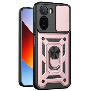 Husa pentru Xiaomi Redmi A7 Pro 4G, protectie camere, Inel magnetic, set cu sticker, CamShield, Roz