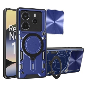 Husa pentru Xiaomi Redmi Note 14 4G (164,84 x 78,15 x 8,16mm), SKYDDAR INNOVATION, SafeCover cu Inel Magnetic, Protectie Camera, set cu sticker, Albastru - Img 1