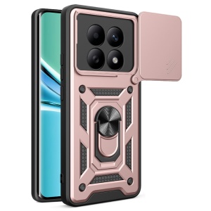 Husa pentru Xiaomi Redmi Note 15 4G / Redmi Note 15 5G / Poco M8 5G, SKYDDAR INNOVATION, CamShield, Inel magnetic, set cu sticker, Roz