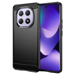 Husa pentru Xiaomi Redmi Note 15 5G, SKYDDAR INNOVATION, Carbon Silicone, din Silicon Slim, cu textura Fibra Carbon, set cu sticker, Negru