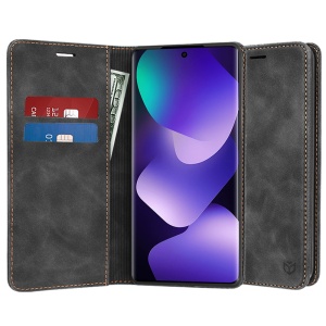 Husa pentru Xiaomi Redmi Note 15 5G, SKYDDAR INNOVATION, Confy Cover tip Carte din piele Eco Premium, cu Portofel Interior, set cu sticker, Negru