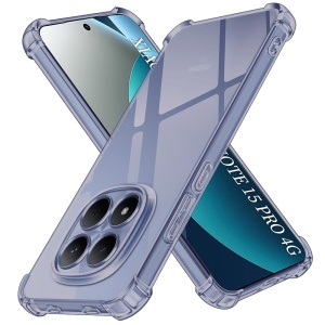 Husa pentru Xiaomi Redmi Note 15 Pro 4G din Silicon Slim, Margini Antisoc, set cu sticker, Shockproof Clear Silicone, Fumuriu