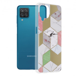 Husa Samsung Galaxy A12 Marble Series, Techsuit - Purple Hex - Img 1