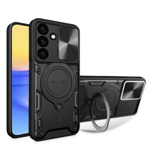 Husa Samsung Galaxy A16 5G cu Inel Magnetic, Protectie Camera, set cu sticker, CamGuard Pro, Negru