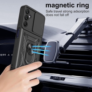 Husa Samsung Galaxy A17 5G cu Inel magnetic, protectie camera, set cu sticker, CamShield, Negru - Img 6