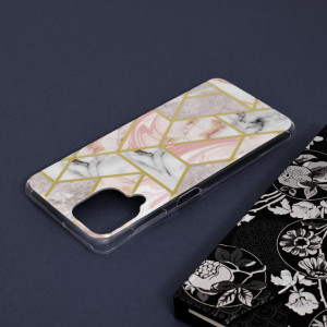 Husa Samsung Galaxy A22 4G Marble Series, Techsuit - Pink Hex - Img 5
