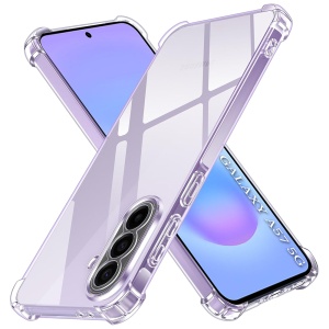 Husa Samsung Galaxy A57 5G din Silicon Slim, set cu sticker, Shockproof Clear Silicone, Transparenta