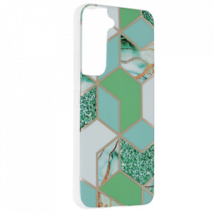 Husa Samsung Galaxy S22 Marble Series, Techsuit - Green Hex - Img 2