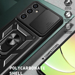 Husa Samsung Galaxy S23 FE cu inel magnetic, Techsuit CamShield - Negru - Img 5