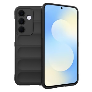 Husa Samsung Galaxy S25 FE din Silicon Mat, set cu sticker, Magic Shield, Negru