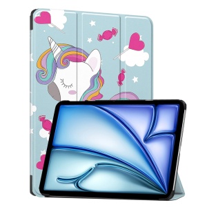 Husa tableta pentru iPad Air 11 (2024) / Air 11 (2025), SKYDDAR INNOVATION, cu suport Multi-Unghi si functie Sleep/Wake, FoldPro, Unicorn, set cu sticker