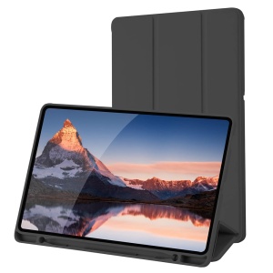 Husa tableta pentru Samsung Galaxy Tab S6 Lite (2020/2022/2024), suport Pencil, functie Sleep/Wake, Flex Trifold, set cu sticker, Negru