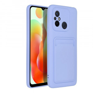 Husa Xiaomi Redmi 12C din silicon Suport Card, set cu sticker, Cards Case, Violet - Img 2
