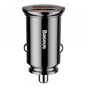 Incarcator Auto 2x USB 5A, QC 3.0 - Baseus Circular (CCALL-YD01) - Black