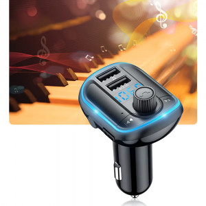 Incarcator Auto cu Modulator FM, Display LED, 2xUSB 3.1A, MicroSD, Yesido (Y44) - Negru - Img 7