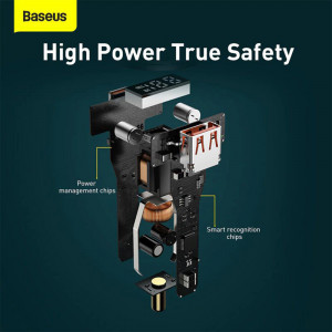 Incarcator Auto USB, Type-C, 100W, 5A + Cablu Type-C to Type-C - Baseus (TZCCZX-01) - Black - Img 4