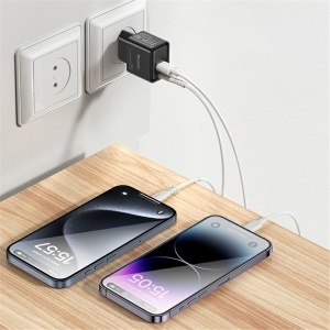 Incarcator de priza, Dual Port USB-C si USB-A, GaN Technology, PD 30W, Yesido, Alb - Img 3