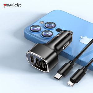 Incarcator Dual USB, Type-C, 49W - Yesido (Y47) - Black - Img 5