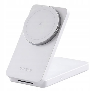 Incarcator fara Fir 2in1, 25W, 3A, USB-C, Ugreen W528, Alb