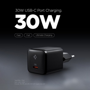 Incarcator pentru Priza, Type-C, 30W, Fast Charging, Quantum Boost - Spigen Essential EE301EU (ACH09493) - Black