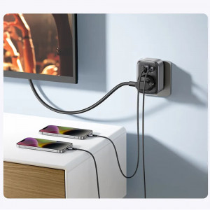 Incarcator Priza EU, 2x USB, Type-C la US, Fast Charging, 30W, Ugreen, Negru - Img 5