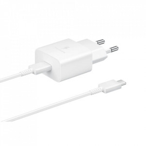 Incarcator priza fast charge 15W, 2A, cu cablu Type-C, Original Samsung - Alb
