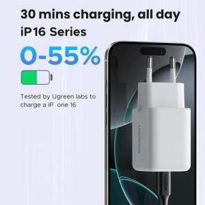Incarcator USB, Type-C, GaN Fast Charger, 30W, QC3.0, Ugreen X516, Alb - Img 7