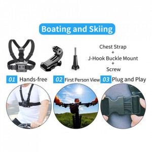 Kit accesorii GoPro / Sony Action Camera / Xiaomi Yi 216in1, Techsuit (CAL38) - Negru - Img 6