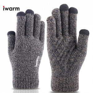 Manusi Tocuhscreen din lana, unisex, iWarm ST0005 - Gri - Img 4