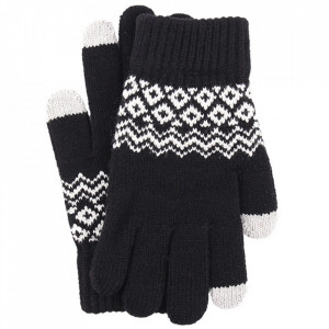 Manusi Touchscreen din lana si acril, dama, Skyddar ST03 - Negru - Img 2
