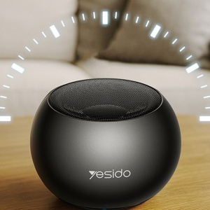 Mini Boxa Portabila, Wireless Bluetooth 5.0, 3W, 300mAh, Aliaj Aluminiu, Yesido, Gri - Img 3