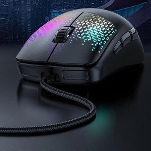 Mouse gaming cu fir, Ultra-lightweight, 7200 DPI, Iluminare RGB, 7 Butoane, Yesido, Negru - Img 3