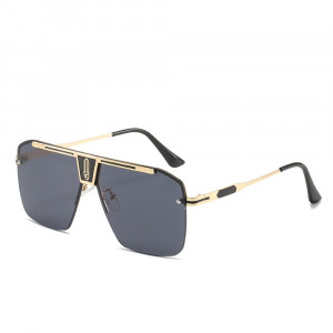Ochelari de soare barbati, rame aluminiu, Skyddar Vistta 2576 - Auriu Negru Gri