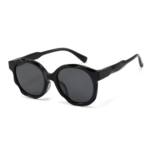 Ochelari de Soare Copii, 4-10 Ani, Protectie UV400, Stil Oval, set cu sticker, Model 627, Negru