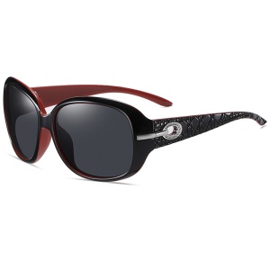 Ochelari de soare dama, protectie UV, rotunzi, Filtru UV 400, design rama, set cu sticker, [Culoare necunoscută]