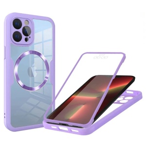 [Pachet 360°] Husa + Folie iPhone 13 Pro MagSafe, SKDR ColorShield 360° - Mov