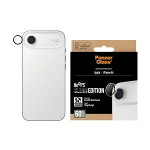 Protectie Camera pentru iPhone 17 Air, Hoops PanzerGlass®, cu Separare Optica, Sticla Securizata, Anti-Zgarieturi si Anti-Reflexie, Transparenta
