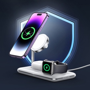 Statie Alimentare Telefon, AirPods, iWatch, 25W, Ugreen CD278, Alb - Img 3