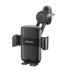 Suport auto telefon, Grila ventilatie, Brat telescopic, Rotire 360 grade, Yesido, Negru