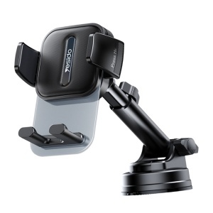 Suport auto telefon, Ventuza bord si parbriz, Brat telescopic, Rotatie 360 grade, Yesido, Negru