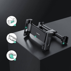 Suport cu Prindere de Tetiera pentru Telefon, Tableta 4.7" - 12.9", Rotire 360┬░, Extensibil, Ugreen LP160, Negru - Img 5