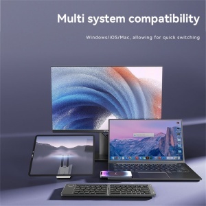 Tastatura wireless pliabila, Bluetooth 5.0, 150mAh, Ultra-thin, Yesido, Gri - Img 2